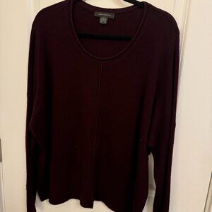 French Connection Crewneck Sweater (Size: XL; Color: Maroon)